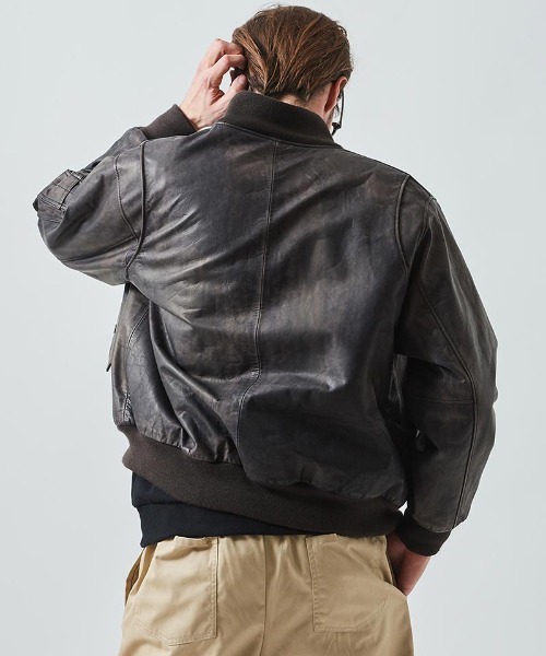 mj9262- Leather Bomber Jacket ボンバージャケット