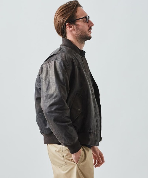 mj9262- Leather Bomber Jacket ボンバージャケット