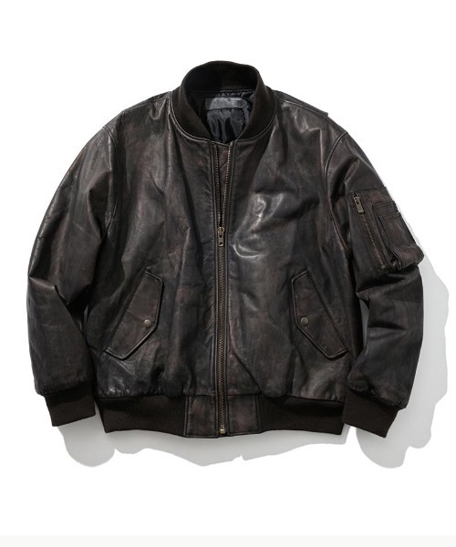 mj9262- Leather Bomber Jacket ボンバージャケット