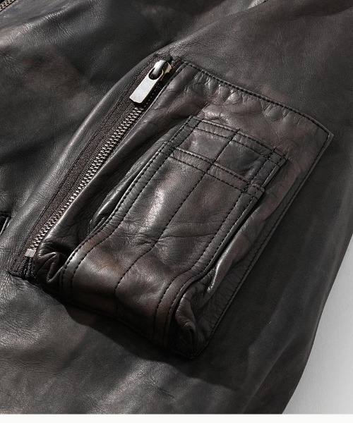 mj9262- Leather Bomber Jacket ボンバージャケット