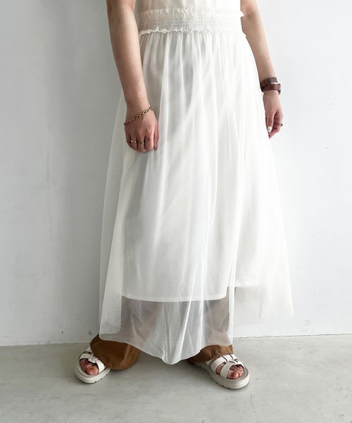 LOWRYS FARM（ローリーズファーム）の「チュール＊カット２Ｐワンピース　906175（ワンピース・レディース・ホワイト/ブラック・FREE）」の22枚目の写真