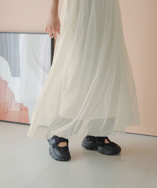 LOWRYS FARM（ローリーズファーム）の「チュール＊カット２Ｐワンピース　906175（ワンピース・レディース・ホワイト/ブラック・FREE）」の13枚目の写真