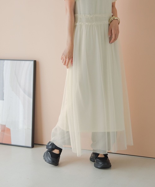 LOWRYS FARM（ローリーズファーム）の「チュール＊カット２Ｐワンピース　906175（ワンピース・レディース・ホワイト/ブラック・FREE）」の14枚目の写真