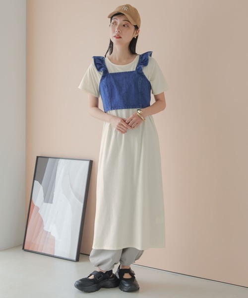 LOWRYS FARM（ローリーズファーム）の「チュール＊カット２Ｐワンピース　906175（ワンピース・レディース・ホワイト/ブラック・FREE）」の17枚目の写真