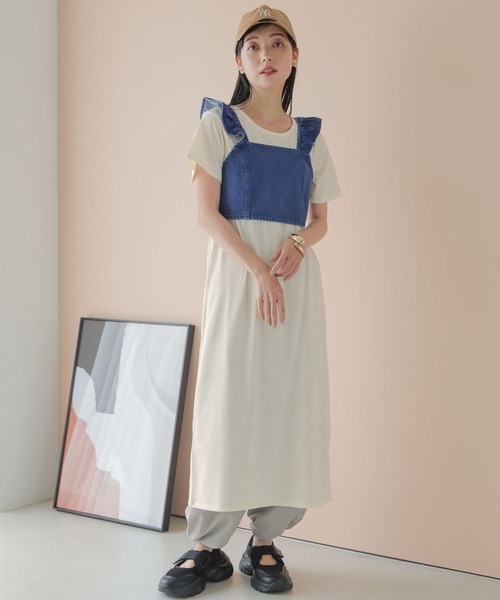 LOWRYS FARM（ローリーズファーム）の「チュール＊カット２Ｐワンピース　906175（ワンピース・レディース・ホワイト/ブラック・FREE）」の18枚目の写真