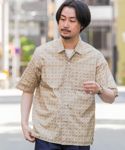 URBAN RESEARCH ROSSO MEN(アーバンリサーチロッソメン)の「ジオメトリック柄オープンカラー半袖シャツ(シャツ/ブラウス・メンズ・ブルー/ベージュ・LARGE/MEDIUM)」の6枚目の写真