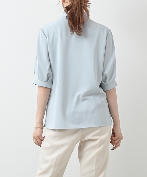 Felt-Maglietta（フェルトマリエッタ）の「半袖リボンタイブラウス（シャツ/ブラウス・レディース・ブラック/ベージュ/ホワイト/ライトグリーン/イエロー/ピンク/レッド/ライトブルー・FREE）」の16枚目の写真