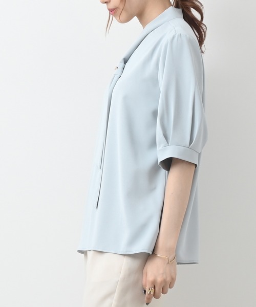 Felt-Maglietta（フェルトマリエッタ）の「半袖リボンタイブラウス（シャツ/ブラウス・レディース・ブラック/ベージュ/ホワイト/ライトグリーン/イエロー/ピンク/レッド/ライトブルー・FREE）」の17枚目の写真