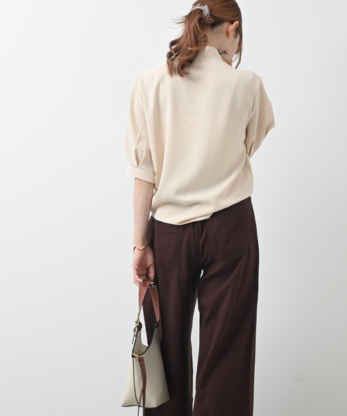 Felt-Maglietta（フェルトマリエッタ）の「半袖リボンタイブラウス（シャツ/ブラウス・レディース・ブラック/ベージュ/ホワイト/ライトグリーン/イエロー/ピンク/レッド/ライトブルー・FREE）」の21枚目の写真