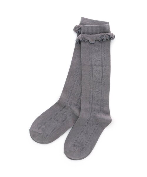 apres les cours（アプレレクール）の「フリルハイソックス（ソックス/靴下・キッズ・オフホワイト/ライトグレー/ピンク・12/15 /18/21）」の5枚目の写真