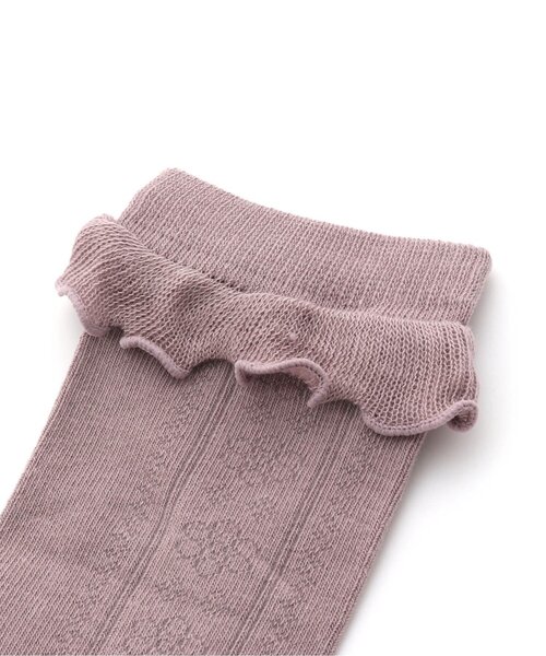 apres les cours（アプレレクール）の「フリルハイソックス（ソックス/靴下・キッズ・オフホワイト/ライトグレー/ピンク・12/15 /18/21）」の7枚目の写真