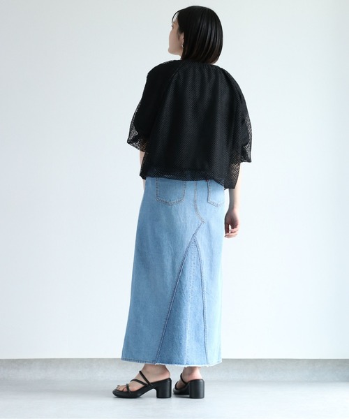 cepo（セポ）の「シアーメッシュバルーンカーディガン（カーディガン/ボレロ・レディース・ブラック/オフホワイト・M）」の15枚目の写真