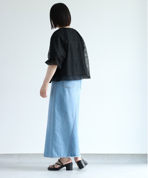 cepo（セポ）の「シアーメッシュバルーンカーディガン（カーディガン/ボレロ・レディース・ブラック/オフホワイト・M）」の14枚目の写真