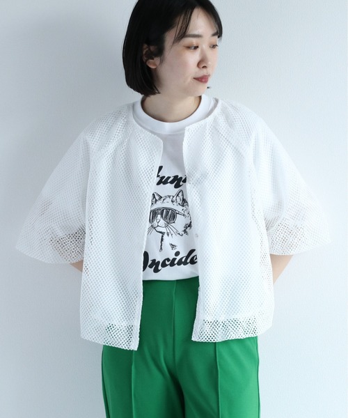 cepo（セポ）の「シアーメッシュバルーンカーディガン（カーディガン/ボレロ・レディース・ブラック/オフホワイト・M）」の17枚目の写真