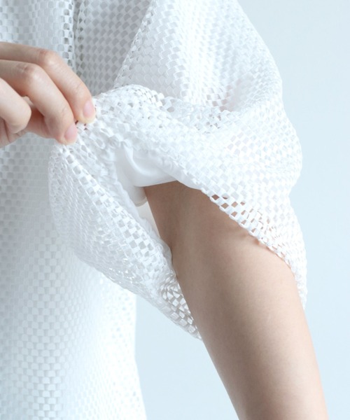 cepo（セポ）の「シアーメッシュバルーンカーディガン（カーディガン/ボレロ・レディース・ブラック/オフホワイト・M）」の3枚目の写真