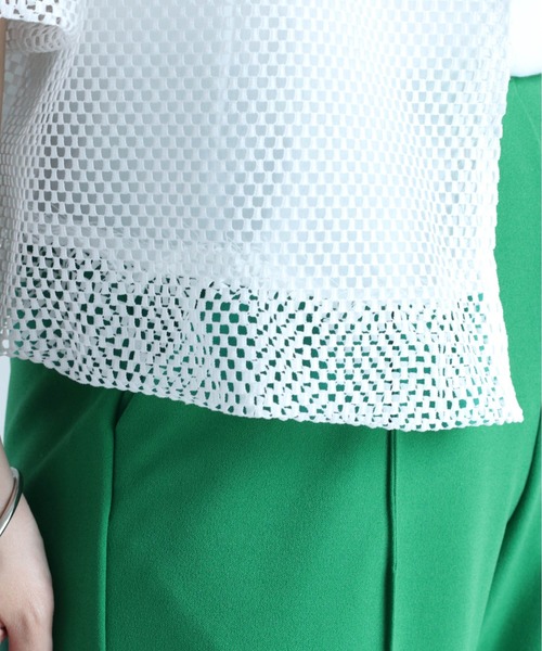 cepo（セポ）の「シアーメッシュバルーンカーディガン（カーディガン/ボレロ・レディース・ブラック/オフホワイト・M）」の6枚目の写真