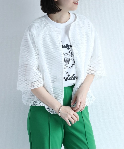 cepo（セポ）の「シアーメッシュバルーンカーディガン（カーディガン/ボレロ・レディース・ブラック/オフホワイト・M）」の16枚目の写真