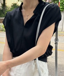フレアスリーブ」に該当するTシャツ/カットソー（ブラック/黒色