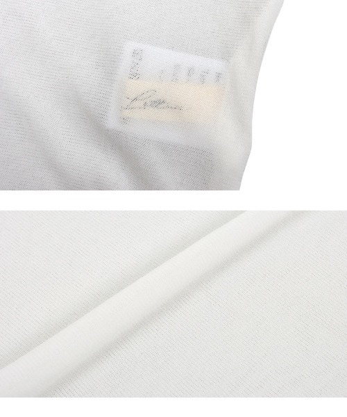KOBE LETTUCE（コウベレタス）の「オーバーサイズモックネックシアーチュニックTシャツ（チュニック・レディース・ブラック/ブラウン系/オフホワイト・M）」の11枚目の写真