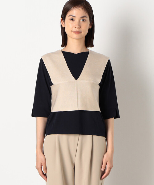 COMME CA ISM（コムサイズム）の「ニット　ビスチェ（ベスト・レディース・グリーン/ブラック/ライトベージュ・FREE）」の20枚目の写真
