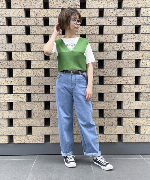 COMME CA ISM（コムサイズム）の「ニット　ビスチェ（ベスト・レディース・グリーン/ブラック/ライトベージュ・FREE）」の9枚目の写真