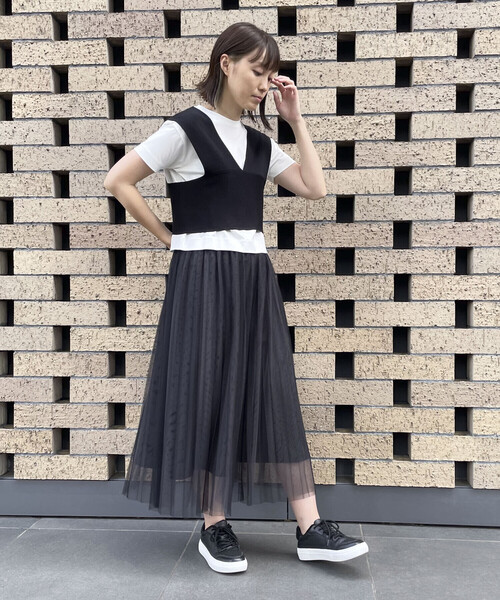 COMME CA ISM（コムサイズム）の「ニット　ビスチェ（ベスト・レディース・グリーン/ブラック/ライトベージュ・FREE）」の6枚目の写真