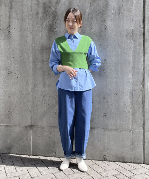 COMME CA ISM（コムサイズム）の「ニット　ビスチェ（ベスト・レディース・グリーン/ブラック/ライトベージュ・FREE）」の5枚目の写真