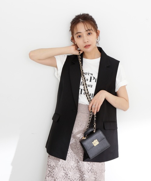 N.(N. Natural Beauty Basic)(エヌエヌナチュラルビューティーベーシック)の「◆シングルブレストテーラードジレ(ベスト・レディース・ブラウン/ベージュ/ブラック・MEDIUM)」の12枚目の写真