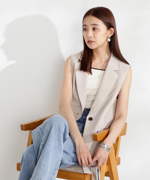 N.(N. Natural Beauty Basic)(エヌエヌナチュラルビューティーベーシック)の「◆シングルブレストテーラードジレ(ベスト・レディース・ブラウン/ベージュ/ブラック・MEDIUM)」の21枚目の写真