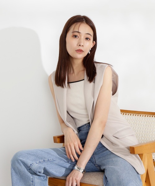 N.(N. Natural Beauty Basic)(エヌエヌナチュラルビューティーベーシック)の「◆シングルブレストテーラードジレ(ベスト・レディース・ブラウン/ベージュ/ブラック・MEDIUM)」の14枚目の写真