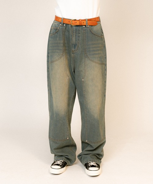 FTW(エフティダブリュー)の「WASHED DOUBLE KNEE DENIM PANTS(デニムパンツ・メンズ・ライトブルー/ブラック/インディゴブルー・LARGE/MEDIUM)」の21枚目の写真