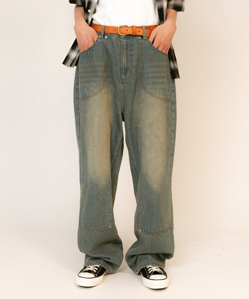 FTW(エフティダブリュー)の「WASHED DOUBLE KNEE DENIM PANTS(デニムパンツ・メンズ・ライトブルー/ブラック/インディゴブルー・LARGE/MEDIUM)」の18枚目の写真