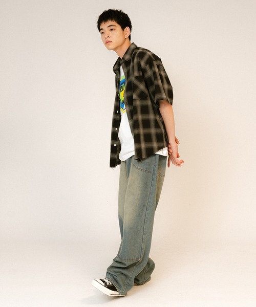 FTW(エフティダブリュー)の「WASHED DOUBLE KNEE DENIM PANTS(デニムパンツ・メンズ・ライトブルー/ブラック/インディゴブルー・LARGE/MEDIUM)」の11枚目の写真