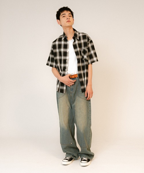 FTW(エフティダブリュー)の「WASHED DOUBLE KNEE DENIM PANTS(デニムパンツ・メンズ・ライトブルー/ブラック/インディゴブルー・LARGE/MEDIUM)」の13枚目の写真