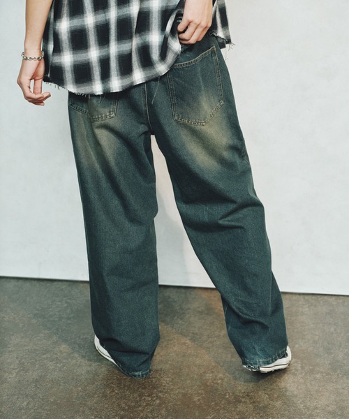 FTW(エフティダブリュー)の「WASHED DOUBLE KNEE DENIM PANTS(デニムパンツ・メンズ・ライトブルー/ブラック/インディゴブルー・LARGE/MEDIUM)」の9枚目の写真