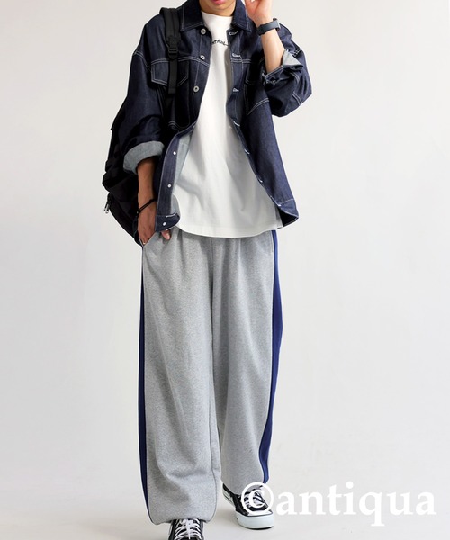 antiqua（アンティカ）の「綿100%裏毛スウェットパンツ（スウェットパンツ・レディース・杢グレー/ブラック・M/L）」の11枚目の写真