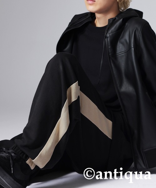 antiqua（アンティカ）の「綿100%裏毛スウェットパンツ（スウェットパンツ・レディース・杢グレー/ブラック・M/L）」の5枚目の写真