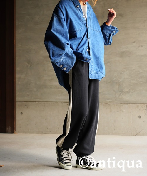 antiqua（アンティカ）の「綿100%裏毛スウェットパンツ（スウェットパンツ・レディース・杢グレー/ブラック・M/L）」の22枚目の写真