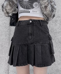 Figments | カーゴプリーツヘムデニムスカート(デニムスカート)