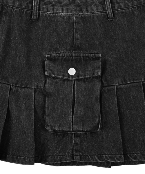 Figments（フィグメンツ）の「カーゴプリーツヘムデニムスカート（デニムスカート・レディース・ライトブルー/ブラック・SMALL/MEDIUM）」の19枚目の写真