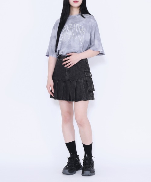 Figments（フィグメンツ）の「カーゴプリーツヘムデニムスカート（デニムスカート・レディース・ライトブルー/ブラック・SMALL/MEDIUM）」の14枚目の写真