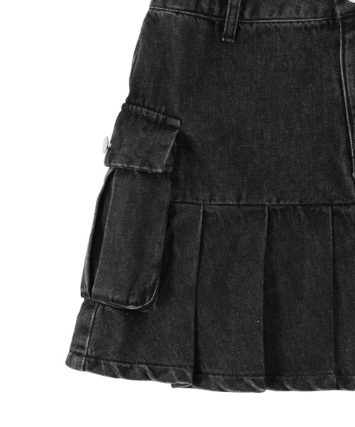 Figments（フィグメンツ）の「カーゴプリーツヘムデニムスカート（デニムスカート・レディース・ライトブルー/ブラック・SMALL/MEDIUM）」の10枚目の写真