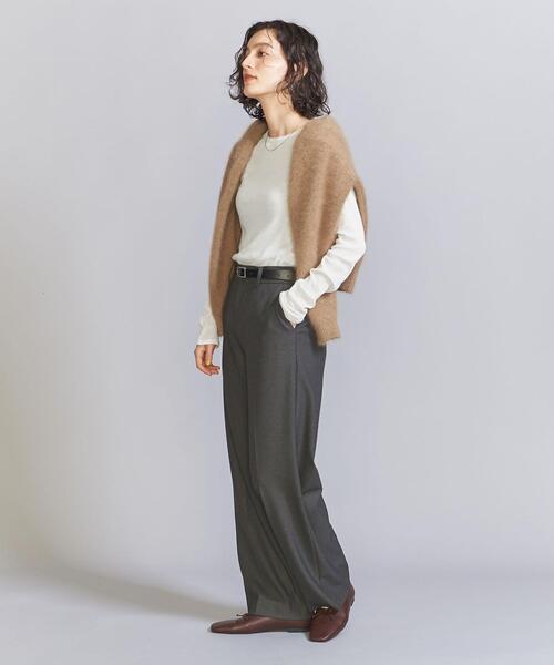 BEAUTY&YOUTH UNITED ARROWS（ビューティーアンドユースユナイテッドアローズ）の「コットンテレコ リブ シアー クルーネック カットソー（Tシャツ/カットソー・レディース・ブラウン/ホワイト/ブラック/ライトブルー・FREE）」の11枚目の写真