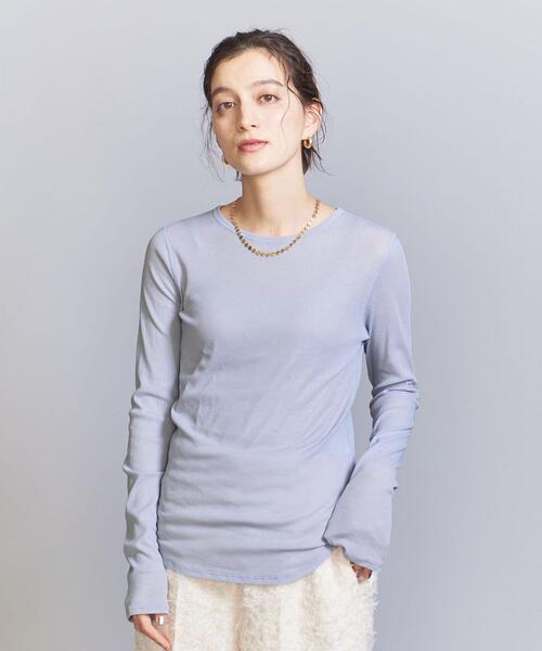 BEAUTY&YOUTH UNITED ARROWS（ビューティーアンドユースユナイテッドアローズ）の「コットンテレコ リブ シアー クルーネック カットソー（Tシャツ/カットソー・レディース・ブラウン/ホワイト/ブラック/ライトブルー・FREE）」の15枚目の写真