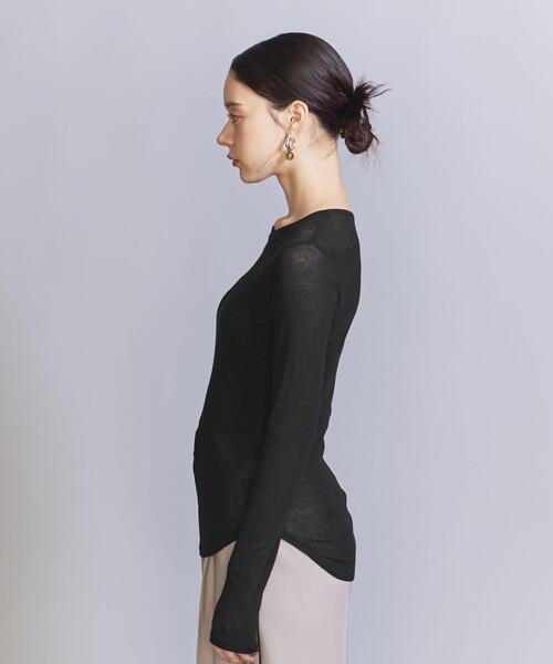 BEAUTY&YOUTH UNITED ARROWS（ビューティーアンドユースユナイテッドアローズ）の「コットンテレコ リブ シアー クルーネック カットソー（Tシャツ/カットソー・レディース・ブラウン/ホワイト/ブラック/ライトブルー・FREE）」の20枚目の写真