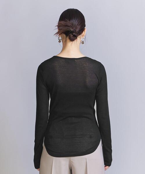 BEAUTY&YOUTH UNITED ARROWS（ビューティーアンドユースユナイテッドアローズ）の「コットンテレコ リブ シアー クルーネック カットソー（Tシャツ/カットソー・レディース・ブラウン/ホワイト/ブラック/ライトブルー・FREE）」の19枚目の写真