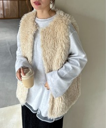 フェイクシープファーベスト