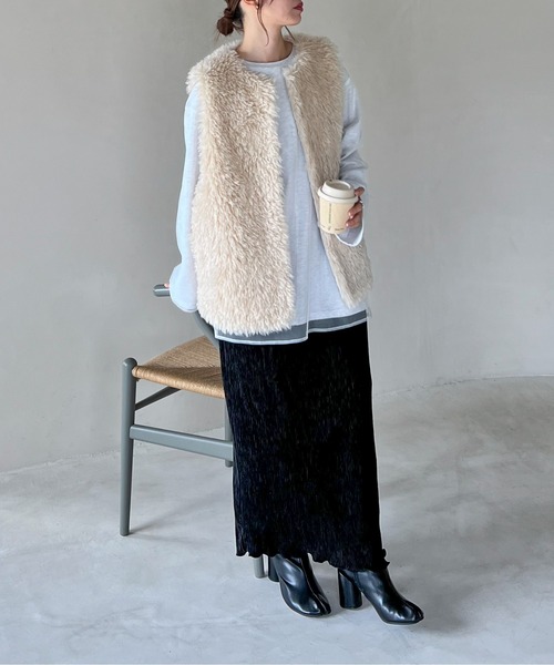 フェイクシープファーベスト（ベスト）｜feepur（フェピュール）の