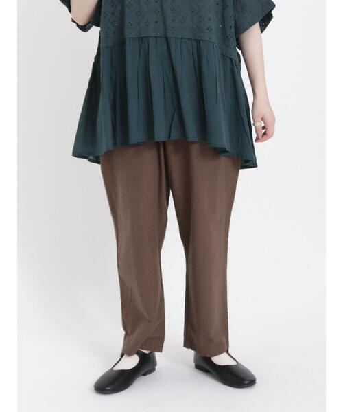 Samansa Mos2（サマンサ モスモス）の「【クールコットン】柄アソートテーパードパンツ（その他パンツ・レディース・レッド/モカ/ブラック/ベージュ/グリーン・F）」の3枚目の写真