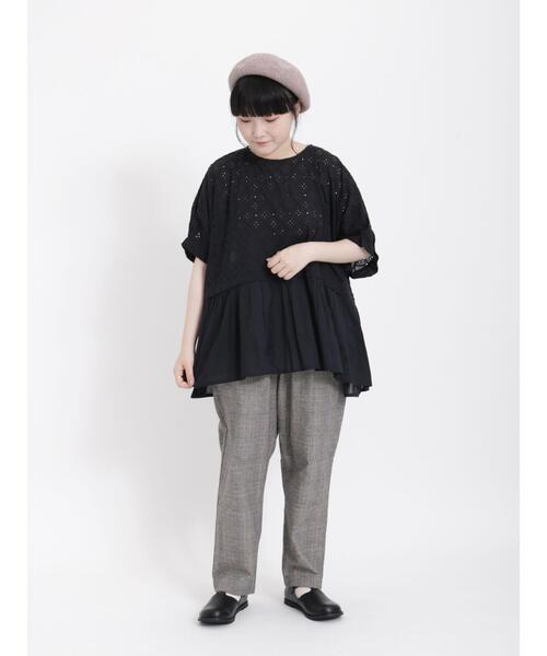 Samansa Mos2（サマンサ モスモス）の「【クールコットン】柄アソートテーパードパンツ（その他パンツ・レディース・レッド/モカ/ブラック/ベージュ/グリーン・F）」の16枚目の写真